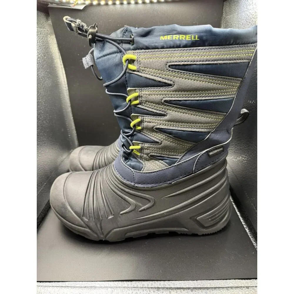 Merrell Snow Quest Lite 3.0 Blue Grey Insulated Waterproof Boots Youth Size 4